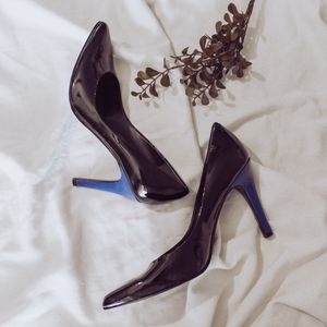 BLACK / ELECTRIC BLUE NINE WEST HIGH HEELS